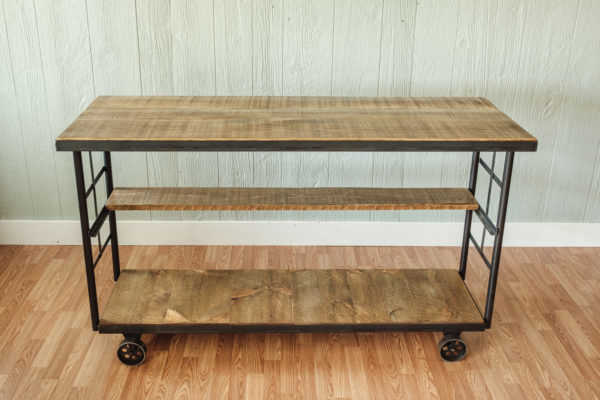 Napa East Vintage Cart Rolling Bar with Shelf