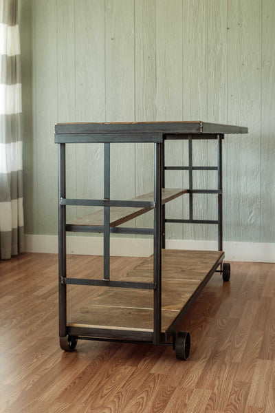 Napa East Vintage Cart Rolling Bar with Shelf