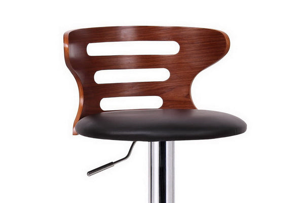 baxton studio buell walnut and black modern bar stool | Modish Furniture Store-2