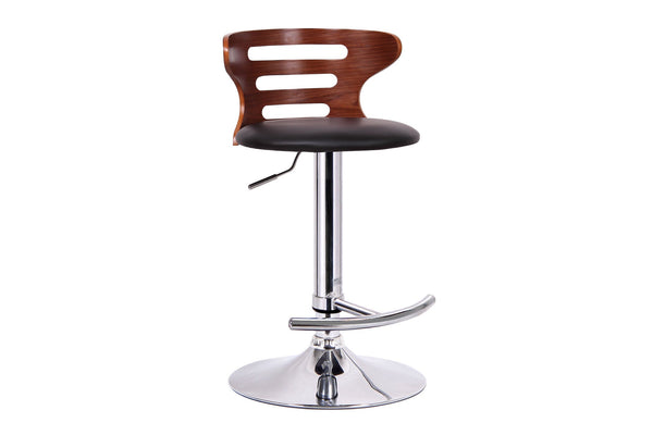 Baxton Studio Buell Walnut and Black Modern Bar Stool | Modishstore | Bar Stools