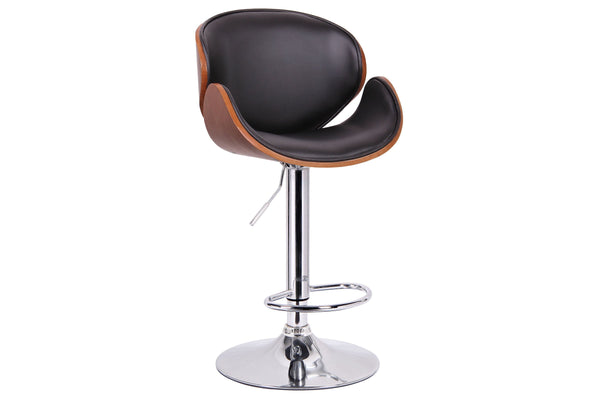 Baxton Studio Crocus Walnut and Black Modern Bar Stool | Modishstore | Bar Stools