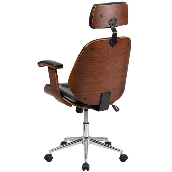 Flash Furniture High Back Black Leather Executive Wood Swivel Office Chair | Office Chairs | Modishstore-3