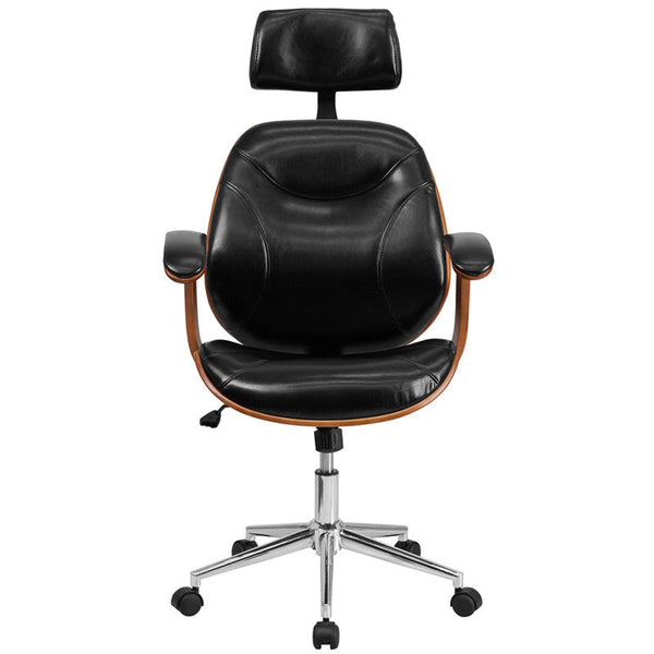 Flash Furniture High Back Black Leather Executive Wood Swivel Office Chair | Office Chairs | Modishstore-2