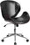 Flash Furniture Mid-Back Mahogany Wood Swivel Conference Chair In Black Leather | Office Chairs | Modishstore