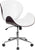 Flash Furniture Mid-Back Mahogany Wood Swivel Conference Chair In White Leather | Office Chairs | Modishstore