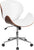 Flash Furniture Mid-Back Walnut Wood Swivel Conference Chair In White Leather | Office Chairs | Modishstore
