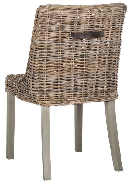 Safavieh Caprice Wicker Dining Chair With Leather Handle | Dining Chairs | Modishstore - 5