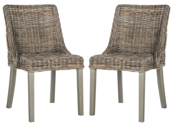 Safavieh Caprice Wicker Dining Chair With Leather Handle | Dining Chairs | Modishstore - 2