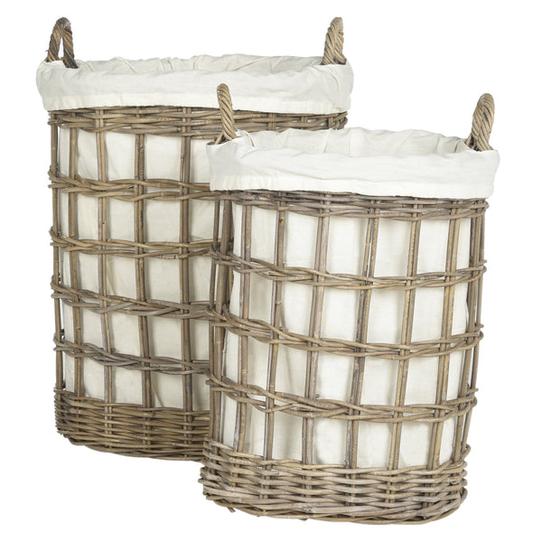 Safavieh Adisa Wicker Hamper - Two In One | Bins, Baskets & Buckets |  Modishstore 