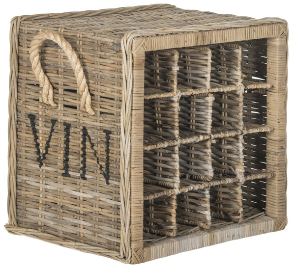 Safavieh Aziza 16 Bottle Wicker Wine Rack | Wine Racks |  Modishstore  - 4