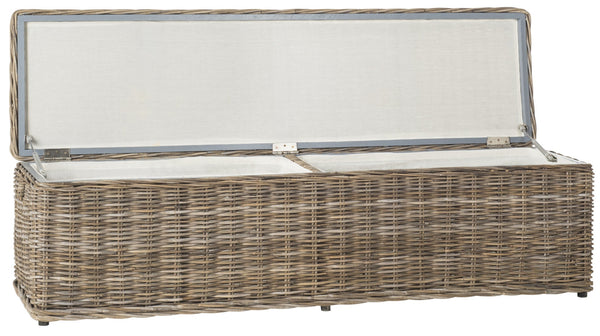Safavieh Caius Wicker Bench With Storage | Stools & Benches |  Modishstore  - 2
