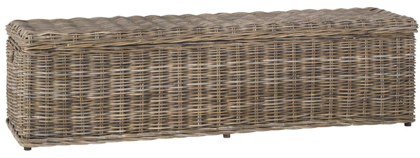 Safavieh Caius Wicker Bench With Storage | Stools & Benches |  Modishstore  - 4