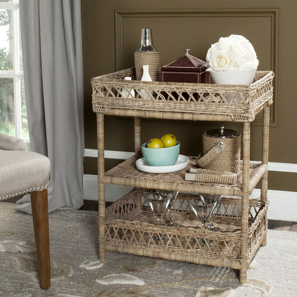 Safavieh Ajani Wicker 3 Tier Accent Table | Accent Tables |  Modishstore 