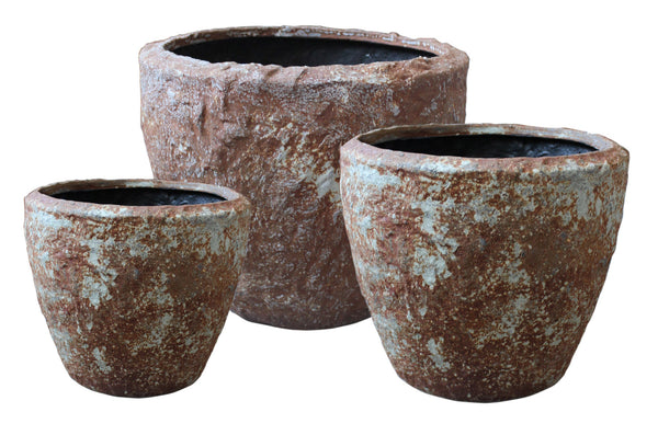 Screen Gems Rocky Round Tall Planter - Set/3 - SGS-2001 | Planters, Troughs & Cachepots | Modishstore