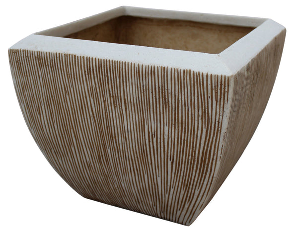Screen Gems Square Flower Pot, Ribbed Finish - Set/3 - SGS-2002 | Planters, Troughs & Cachepots | Modishstore