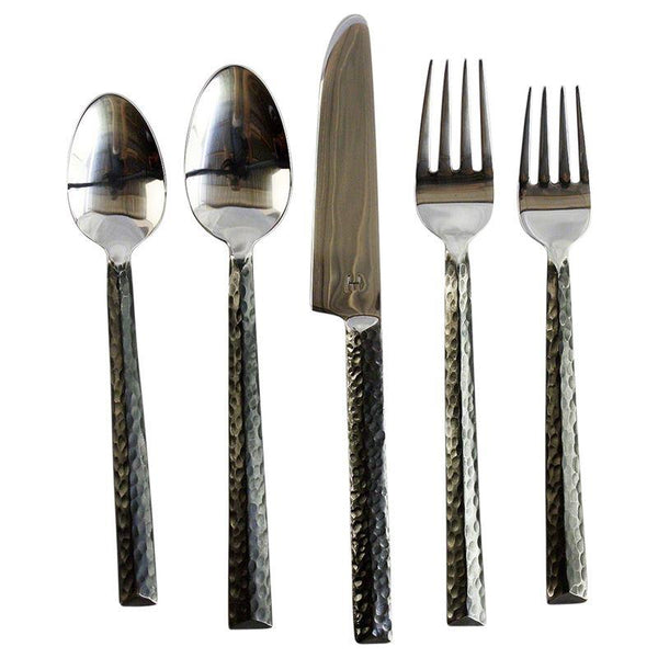 Haussmann Hammered Triangle Flatware 5 Pc Setting X 4 Place Settings | Dinnerware | Modishstore-2