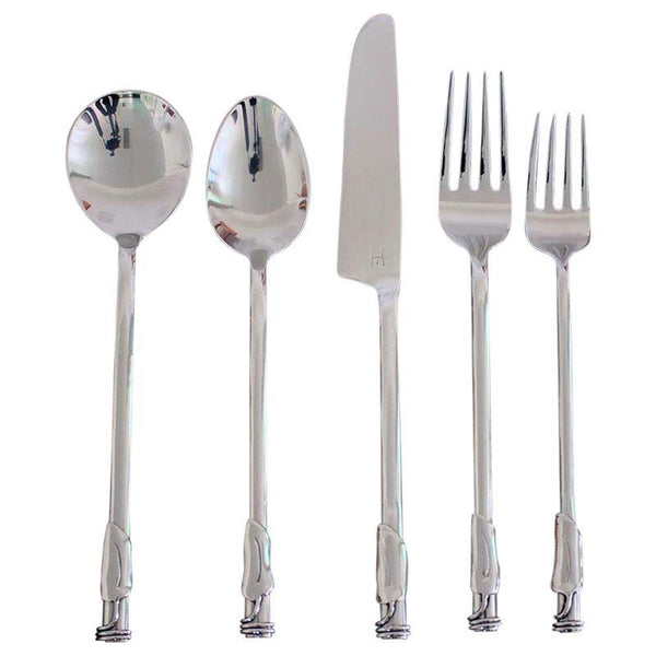 Haussmann Leaf 3 Coil Round Flatware 5 Pc Setting X 4 Place Settings | Dinnerware | Modishstore-3