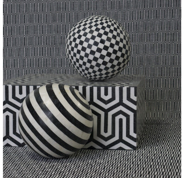 Gold Leaf Design Group Check Inlay Stone Sphere | Minerals and Stones | Modishstore-3