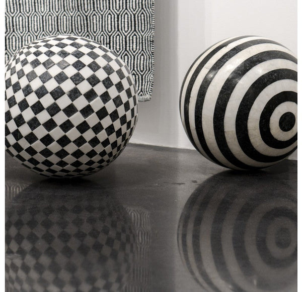 Gold Leaf Design Group Check Inlay Stone Sphere | Minerals and Stones | Modishstore-2