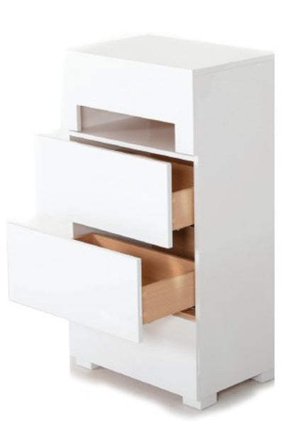 Vig Furniture Modrest Ceres - Modern White Glossy Chest with Light | Modishstore | Drawers