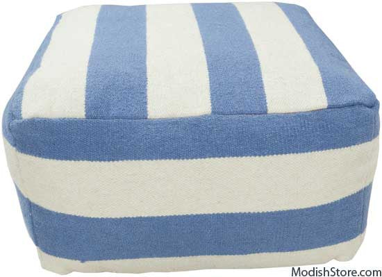 Surya Wide Stripe Pouf | Poufs | Modishstore-4
