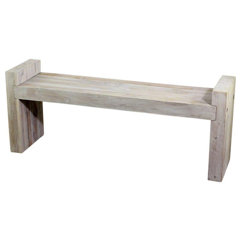 Haussmann Teak Block Bench 48" KD Agate Grey Oil | Stools & Benches | Modishstore-5