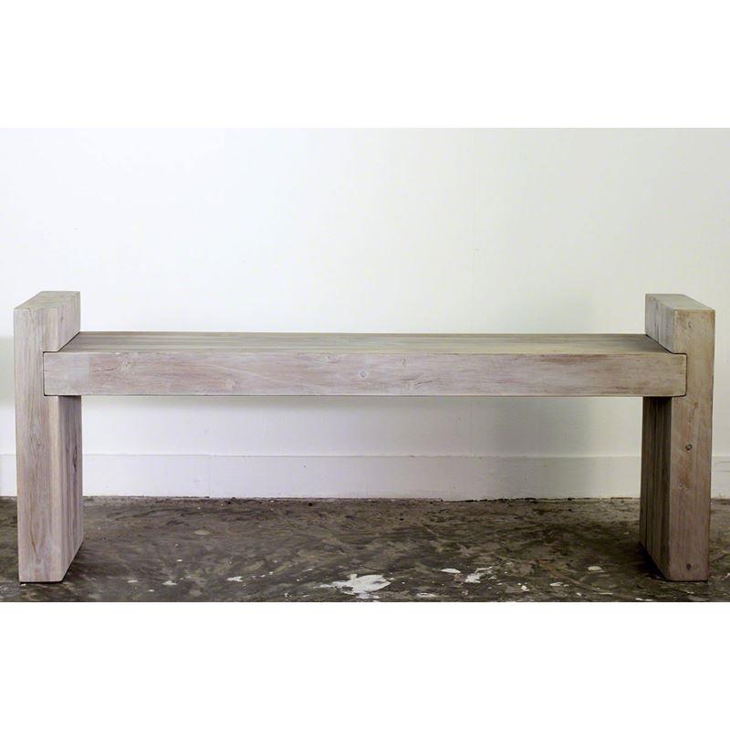 Haussmann Teak Block Bench 48" KD Agate Grey Oil | Stools & Benches | Modishstore-3