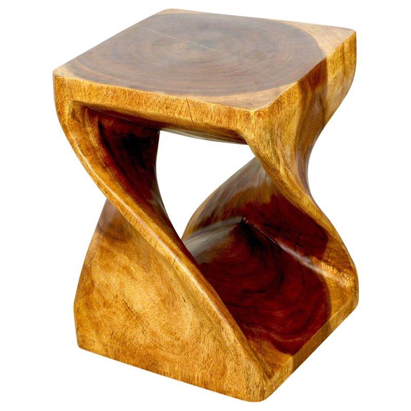 Haussmann Twist End Table 20" H - Walnut | Stools & Benches | Modishstore-2