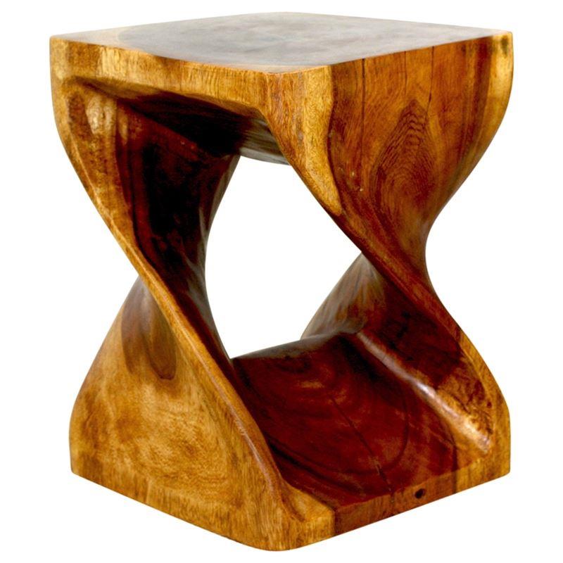 Haussmann Twist End Table 20" H - Walnut | Stools & Benches | Modishstore-3