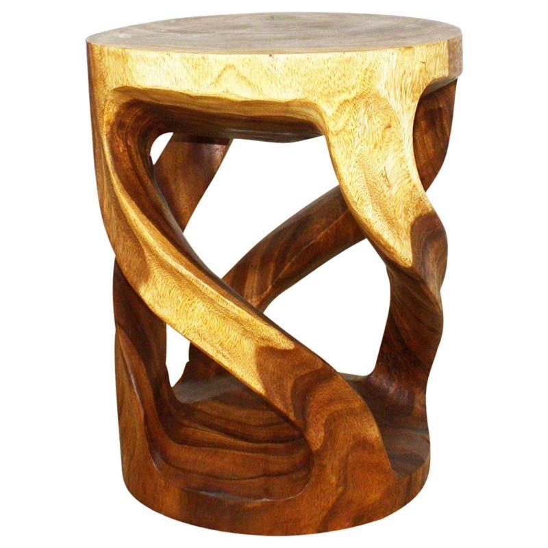 Haussmann Tapered Round Wild Twisted Vine 16" Dia - Walnut | Stools & Benches | Modishstore-2
