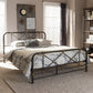 Baxton Studio Beatrice Modern And Contemporary Stippled Black Finished Metal Queen Size Platform Bed | Modishstore | Beds