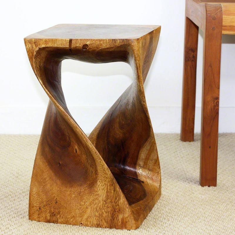 Haussmann Twist Stool - Walnut | Stools & Benches | Modishstore-10