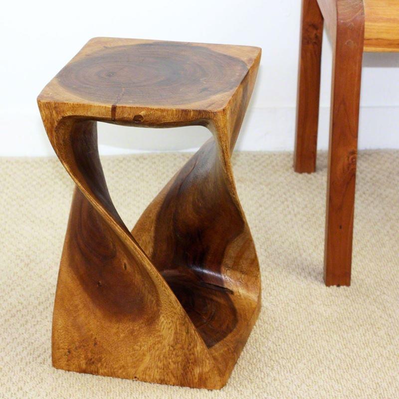 Haussmann Twist Stool - Walnut | Stools & Benches | Modishstore-11