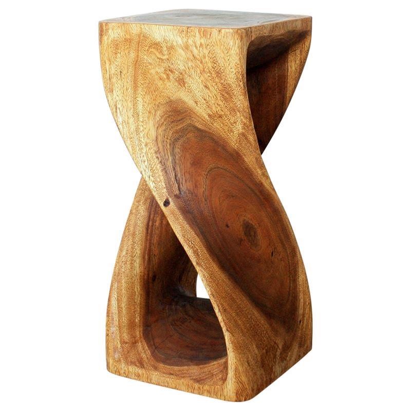 Haussmann Twist Stool 12" Sq - Walnut | Stools & Benches | Modishstore-3
