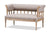 baxton studio nora swedish gustavian style distressed oak wood linen upholstered sofa settee | Modish Furniture Store-2