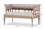 baxton studio nora swedish gustavian style distressed oak wood linen upholstered sofa settee | Modish Furniture Store-9