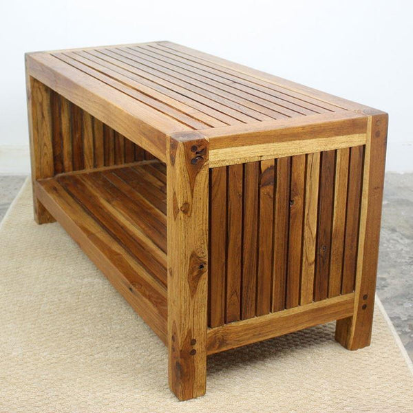 Haussmann Teak Slat Coffee Table W/ Shelf 36