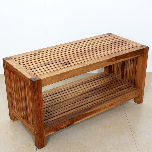 Haussmann Teak Slat Coffee Table W/ Shelf 36