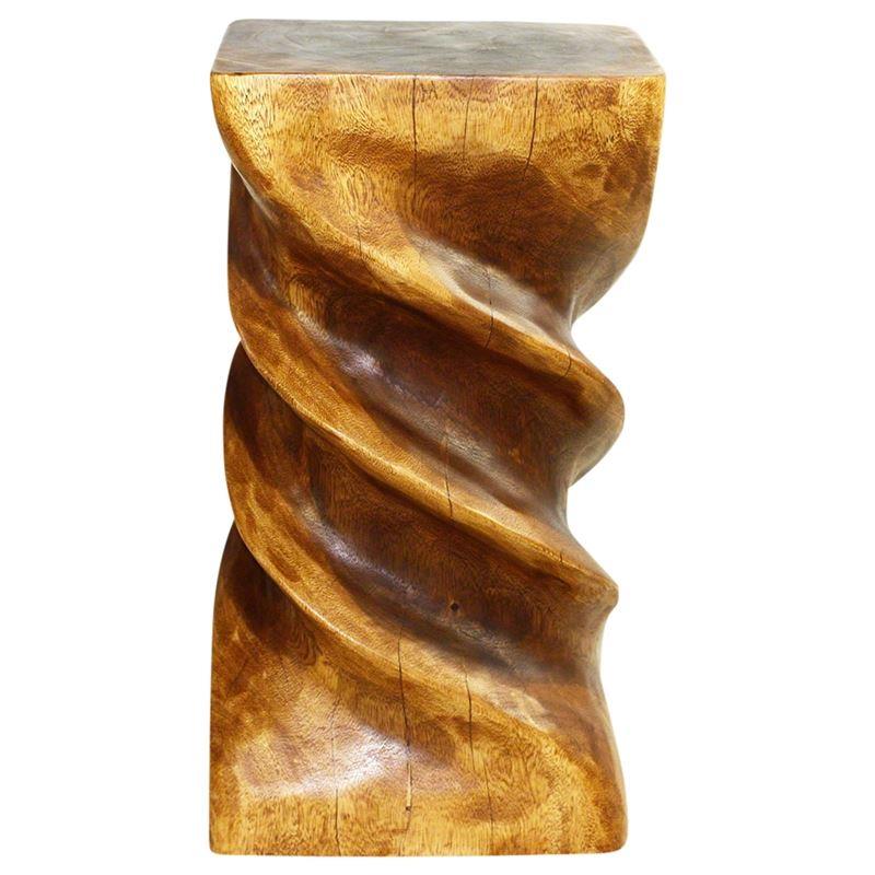 Haussmann Triple Twist 12" Sq - Walnut | Stools & Benches | Modishstore-3