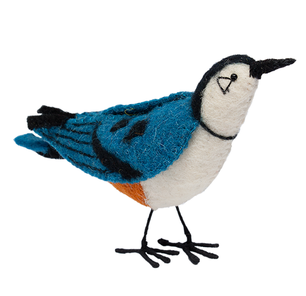 Felt Bird, White-Breasted Nuthatch Set of 4  by Gold Leaf Design Group | Animals & Pets | Modishstore-5