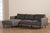 baxton studio riley retro mid century modern grey fabric upholstered left facing chaise sectional sofa | Modish Furniture Store-3