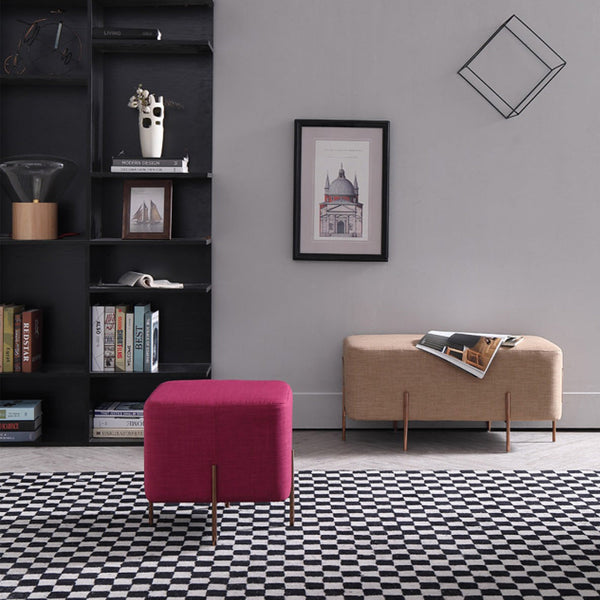 Vig Furniture Divani Casa Adler Modern Brown Fabric Ottoman | Modishstore | Ottomans