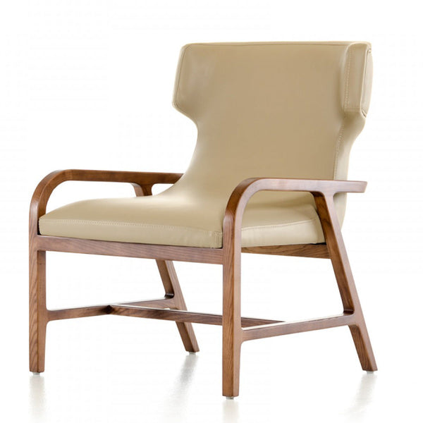 Vig Furniture Modrest Olenna Modern Taupe & Walnut Accent Chair | Modishstore | Accent Chairs-3