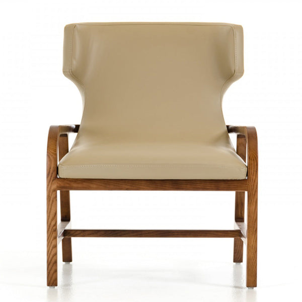 Vig Furniture Modrest Olenna Modern Taupe & Walnut Accent Chair | Modishstore | Accent Chairs-4