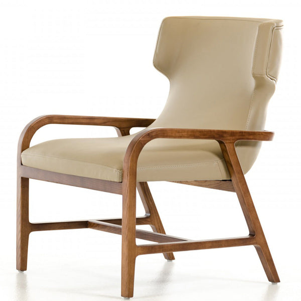 Vig Furniture Modrest Olenna Modern Taupe & Walnut Accent Chair | Modishstore | Accent Chairs-5