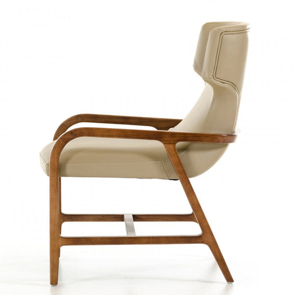 Vig Furniture Modrest Olenna Modern Taupe & Walnut Accent Chair | Modishstore | Accent Chairs-6