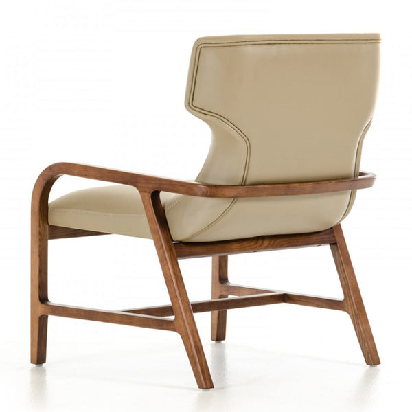 Vig Furniture Modrest Olenna Modern Taupe & Walnut Accent Chair | Modishstore | Accent Chairs-7