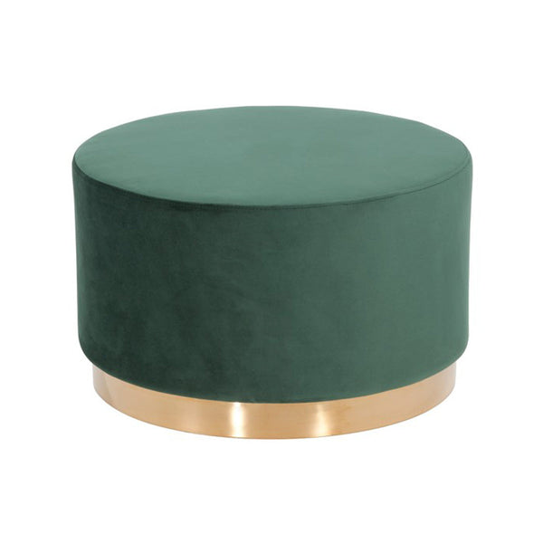Vig Furniture Modrest Santee Modern Green Velvet & Gold Ottoman | Modishstore | Ottomans