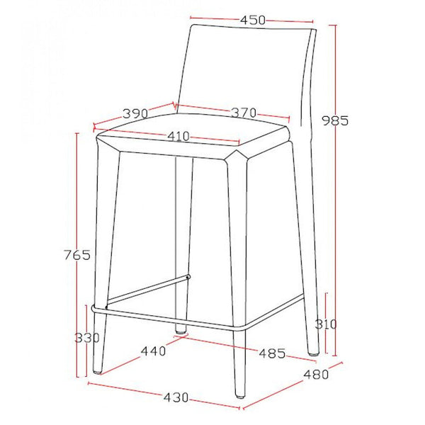 Vig Furniture Modrest Medford Modern Grey Fabric Bar Stool | Modishstore | Bar Stools-2