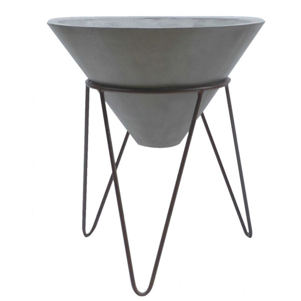 Vig Furniture Concrete Planter with Tripod Base, Large, | Modishstore | Planters, Troughs & Cachepots